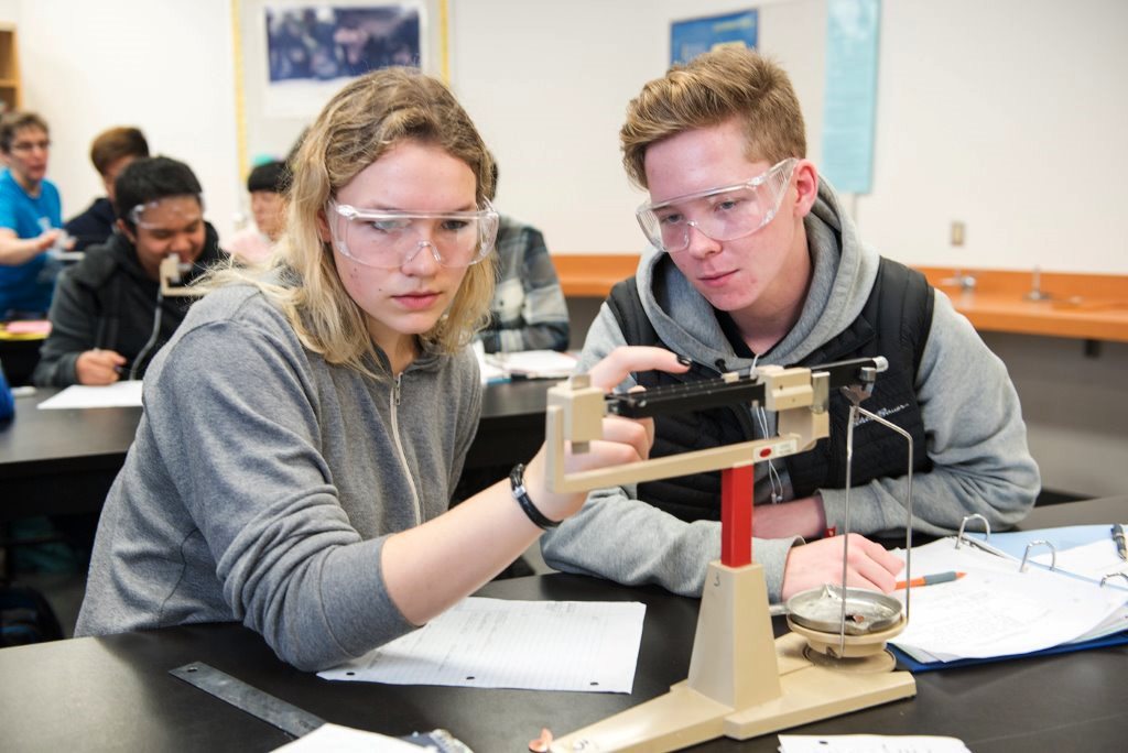 students in science lab