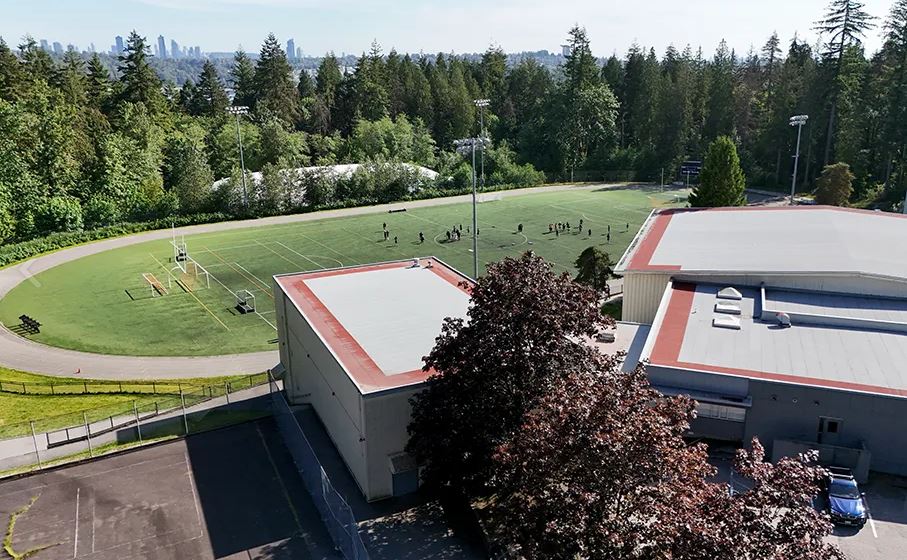 aerial view of Windsor Secondary and field